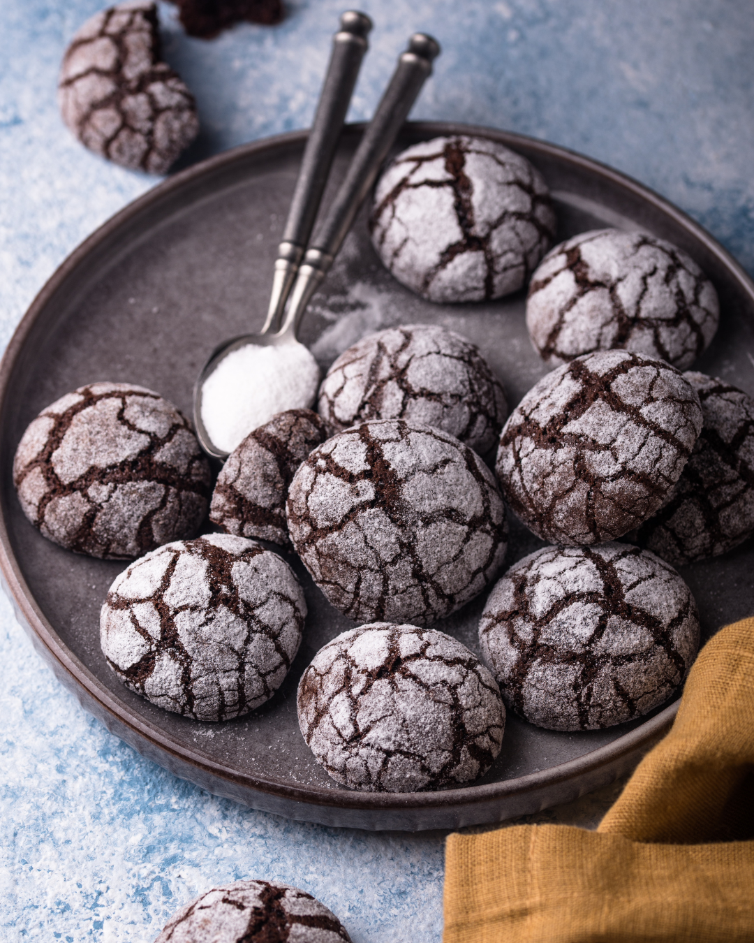 Chocolate Crinkle Cookies with Espresso Powder