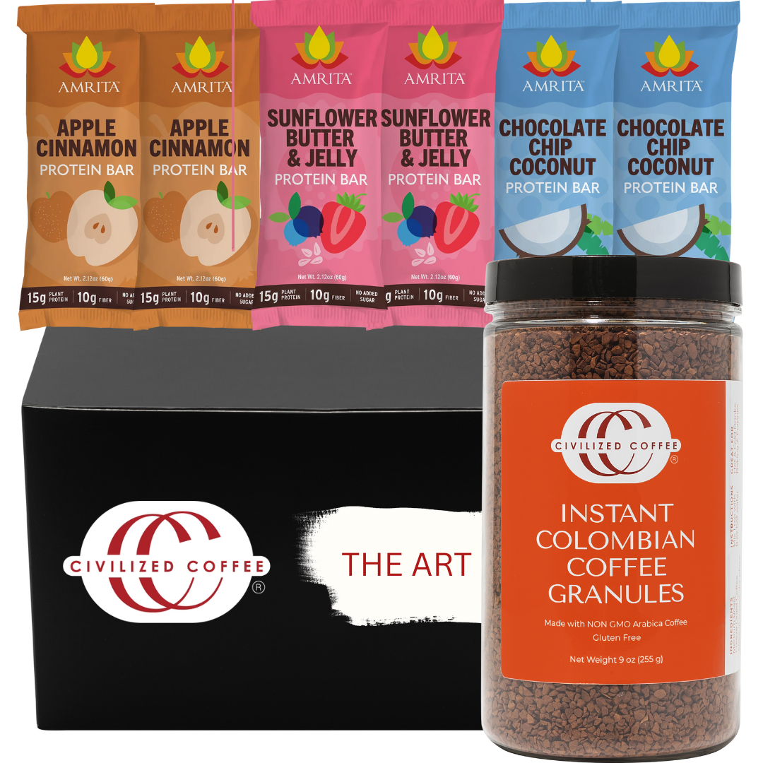 Instant Colombian Coffee + Protein Gift Box — Instant Colombian & 6 Amrita Protein Bars (Collab)