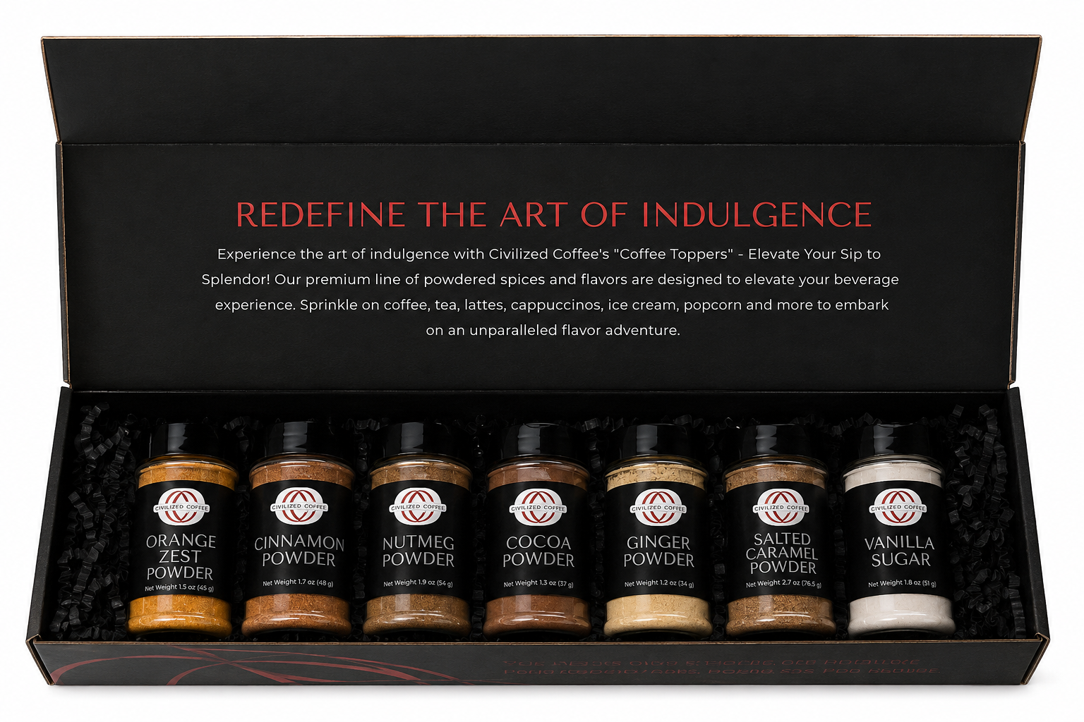 Premium Coffee Toppings Assortment Gift Box | Civilized Coffee