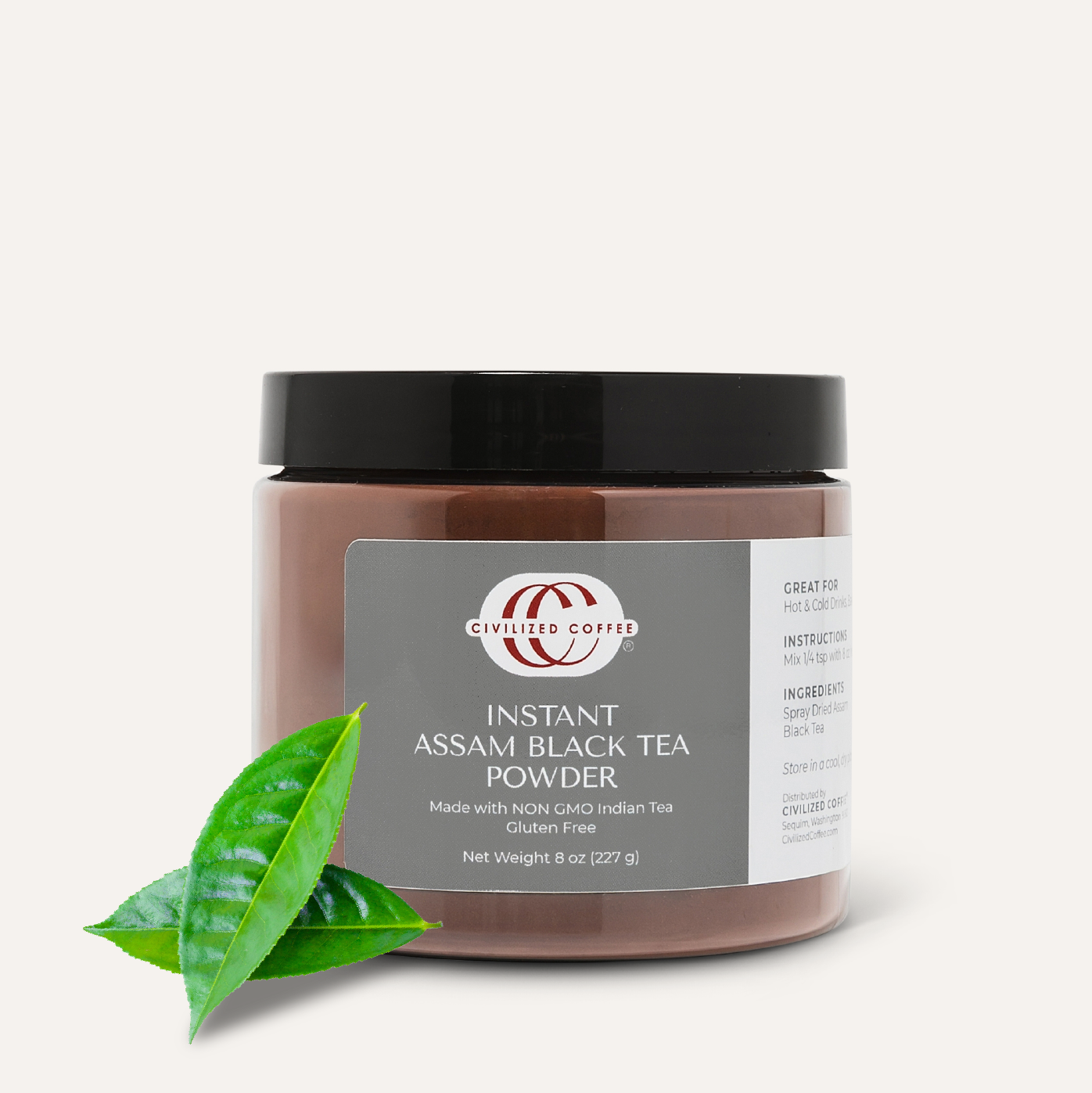 Instant Assam Black Tea Powder (8 oz) | Civilized Coffee