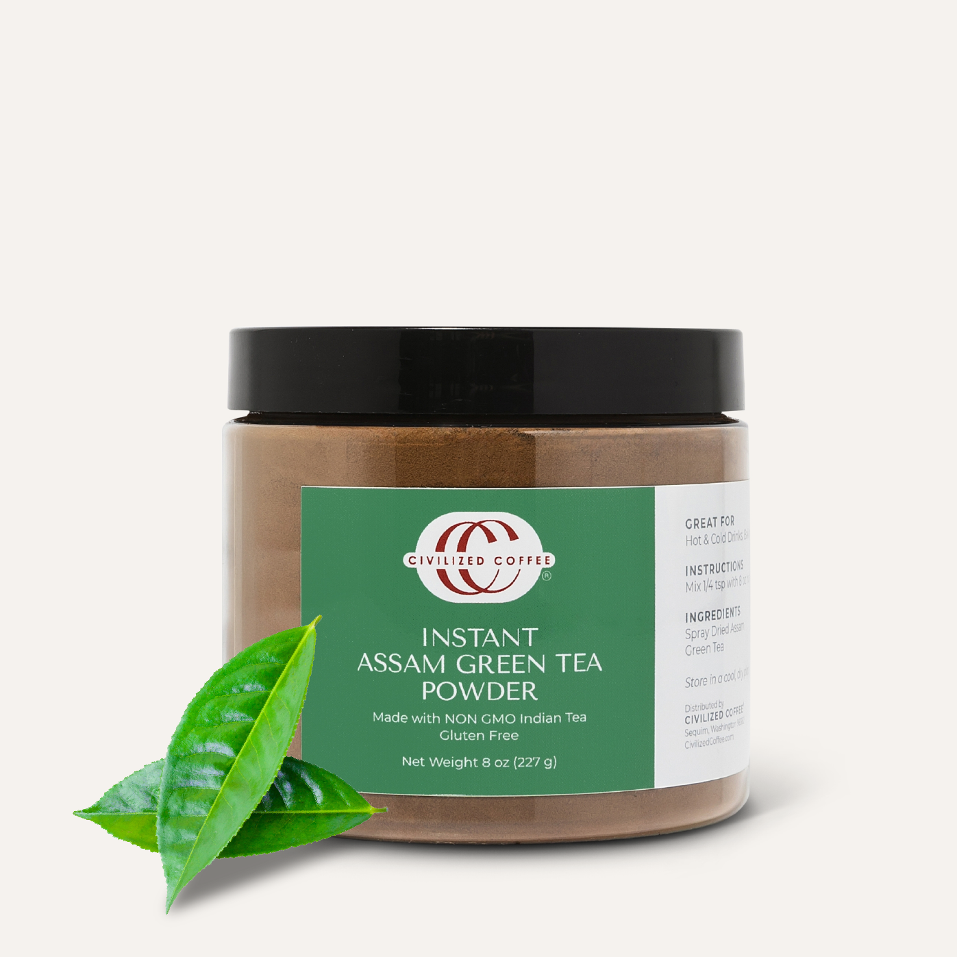 Instant Green Tea Powder Assam (8 oz)