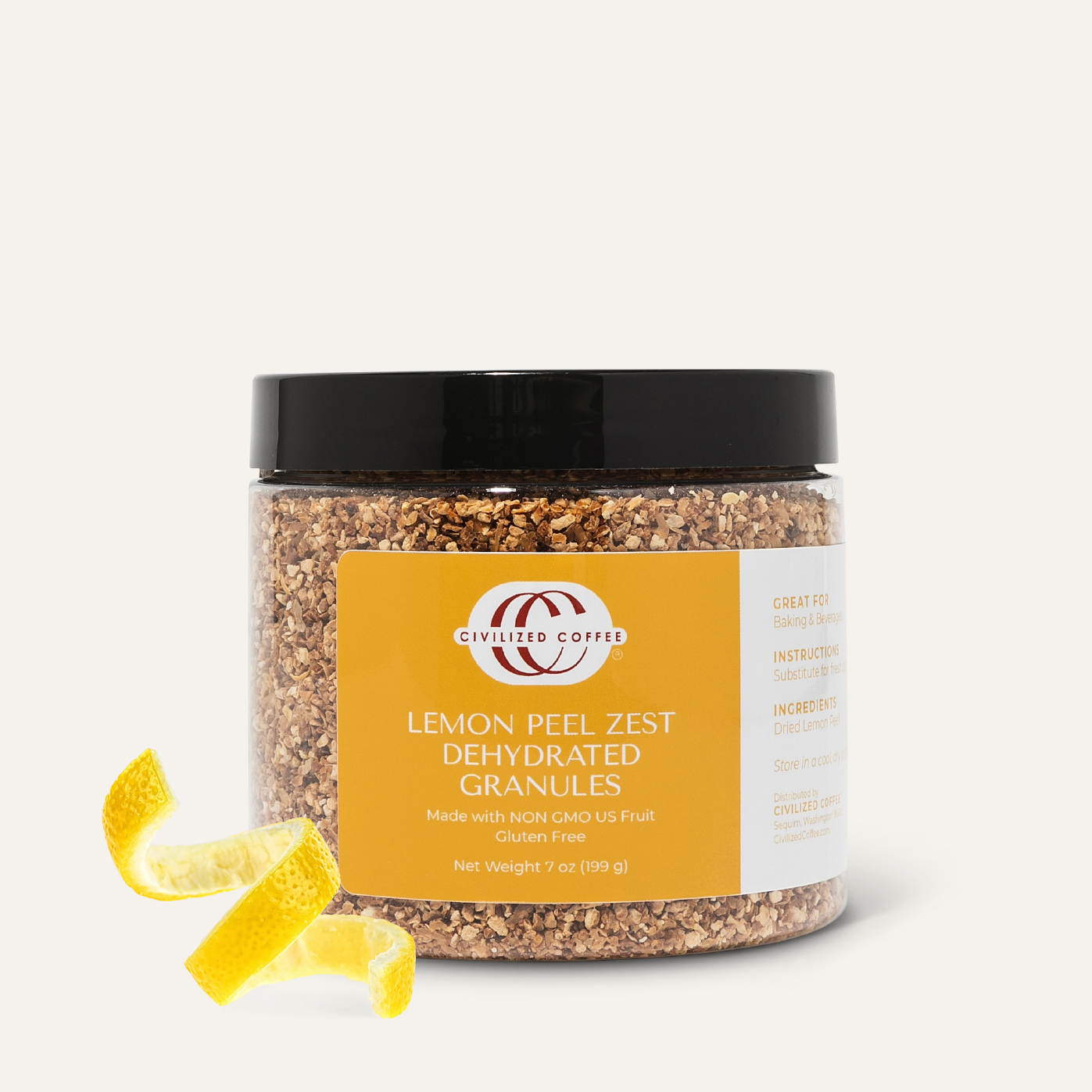 Dried Lemon Peel Zest (7 oz)