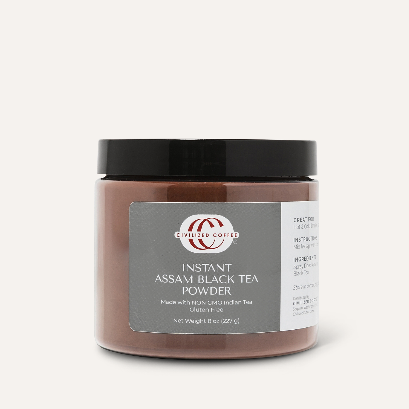 Instant Assam Black Tea Powder (8 oz) | Civilized Coffee