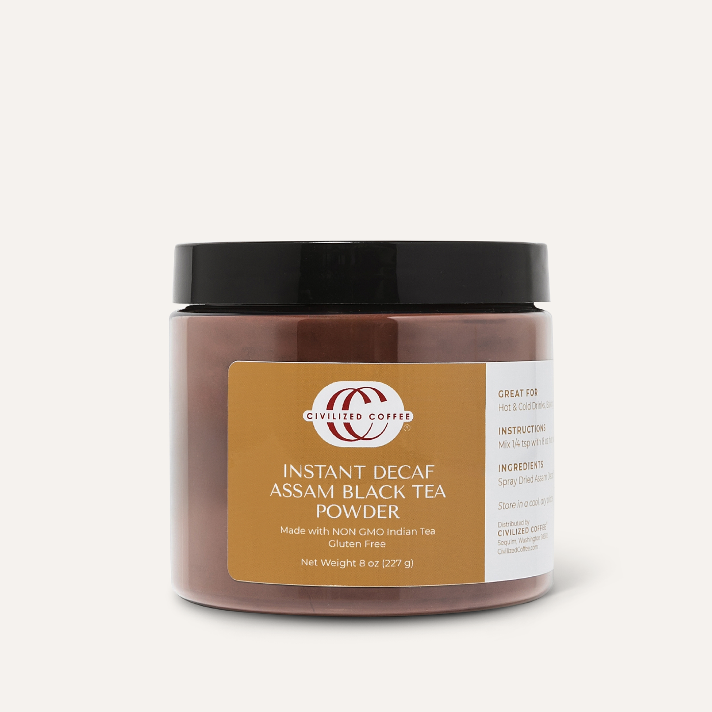 Instant Decaf Black Tea Powder Assam (8 oz)