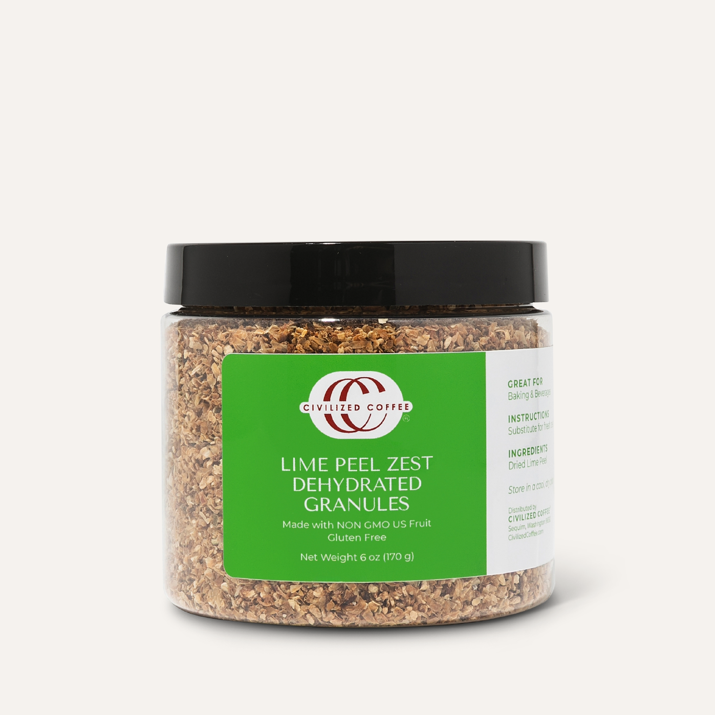 Dried Lime Peel Zest (6 oz) | Civilized Coffee